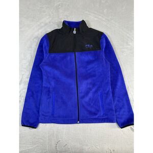 FILA SPORT Womens Royal Blue Fleece Full-Zip Jacket Size‎ L